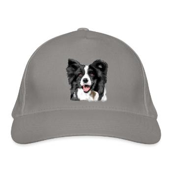 Border Collie - Bio-Baseballkappe - Hellgrau - Vorne
