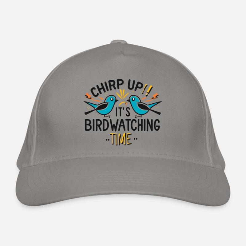 "Chirping, it's bird watching time" Organic Baseball Cap