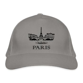 Paris - Bio-Baseballkappe - Hellgrau - Vorne
