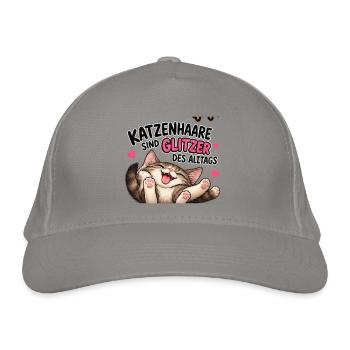 Katzenhaare sind Glitzer des Alltags - Bio-Baseballkappe - Hellgrau - Vorne