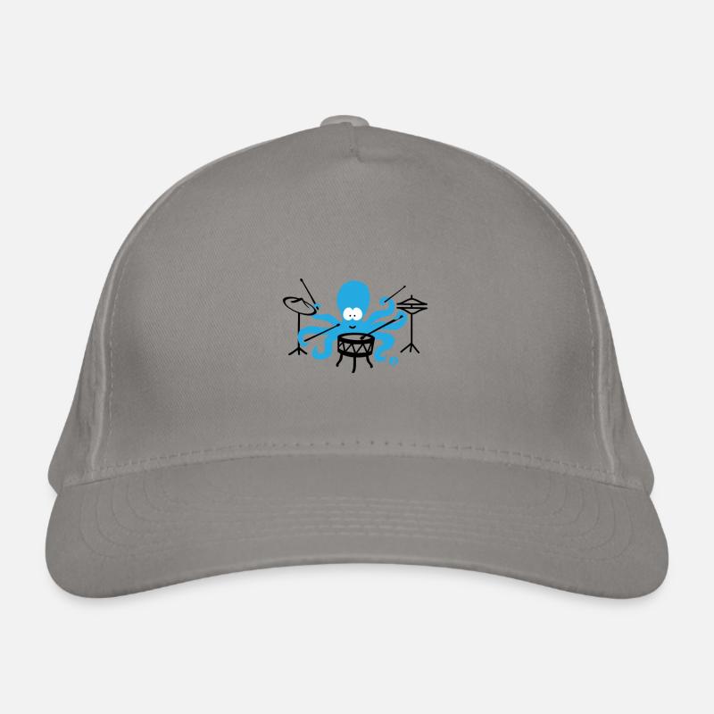 Funny octopus drummer gift drums Organic Baseball Cap