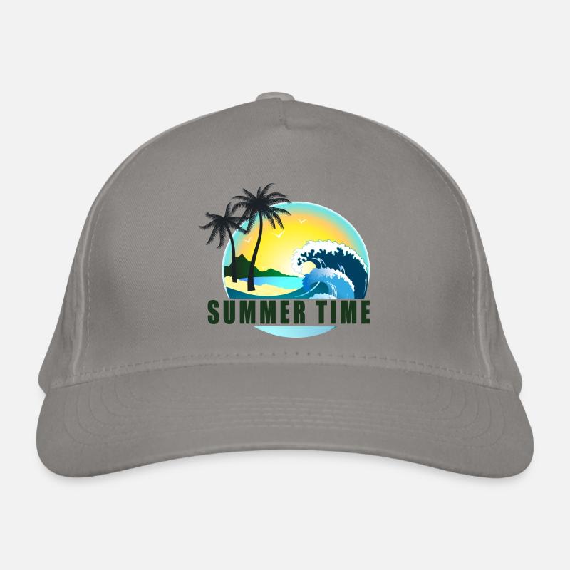 Summertime beach panorama Organic Baseball Cap