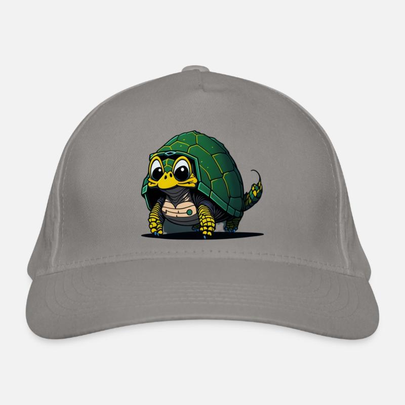 Drôle de tortue avec couverture verte Casquette classique bio