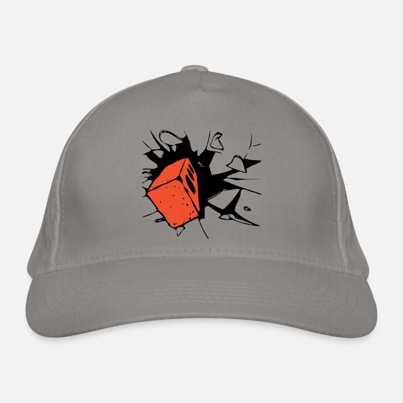 Brick crashes through Organic Baseball Cap