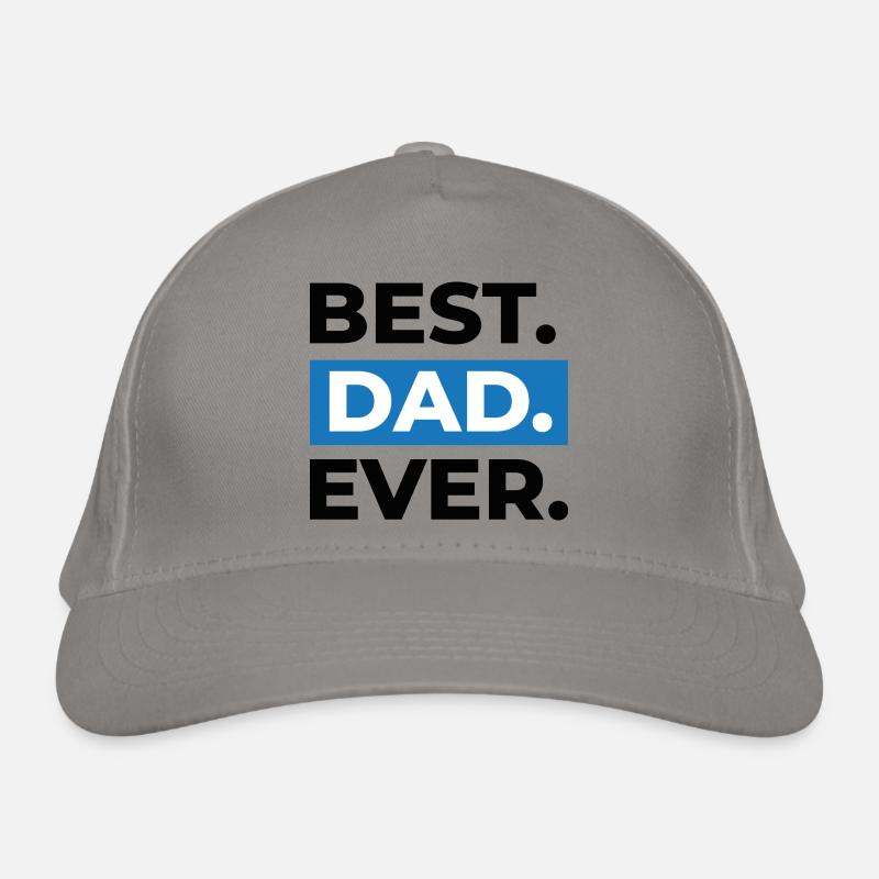 Best Dad Ever Geschenk - Bio-Baseballkappe - Hellgrau