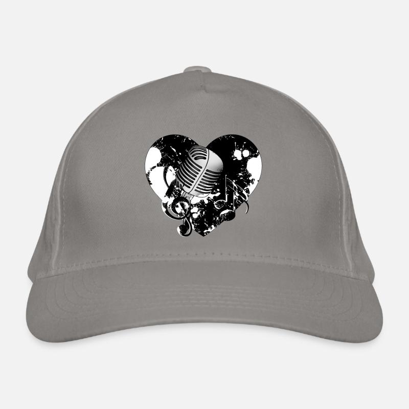 Microphone heart Organic Baseball Cap