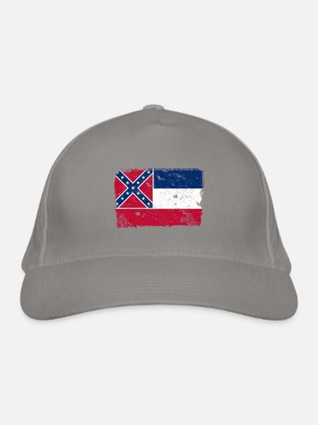 Mississippi Vintage Flagge - Bio-Baseballkappe - Hellgrau