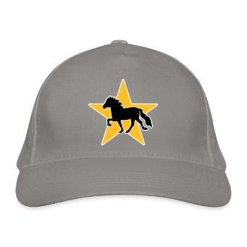 Icelandic Horse/Star - Organic Baseball Cap - light grey - Front