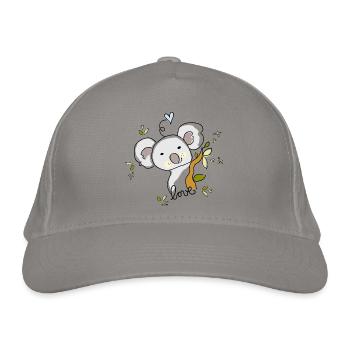 Koala in love - Bio-Baseballkappe - Hellgrau - Vorne