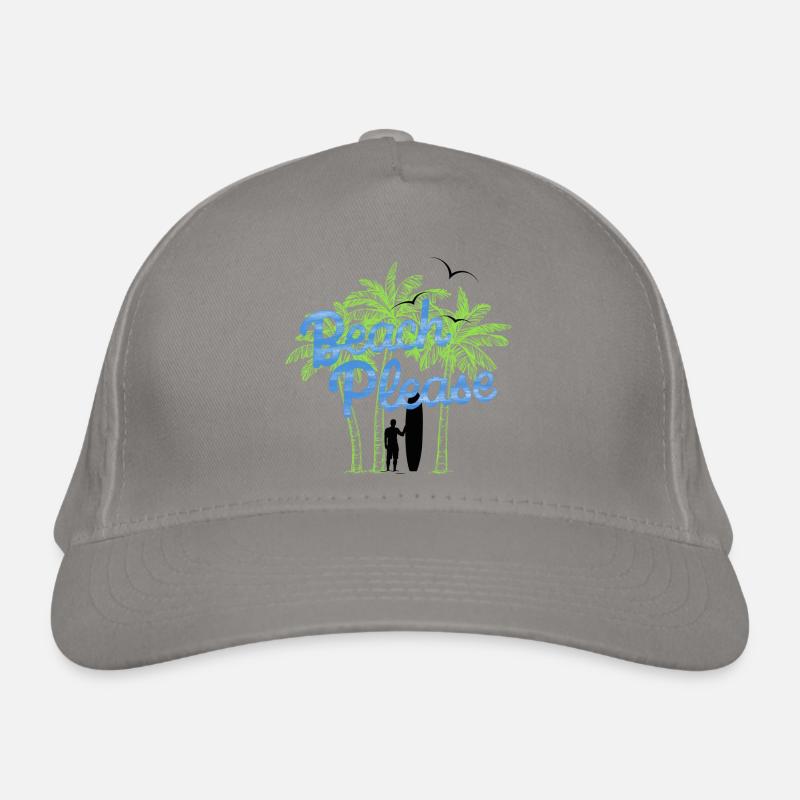Plage s’il vous plaît surfer - Casquette classique bio - gris clair