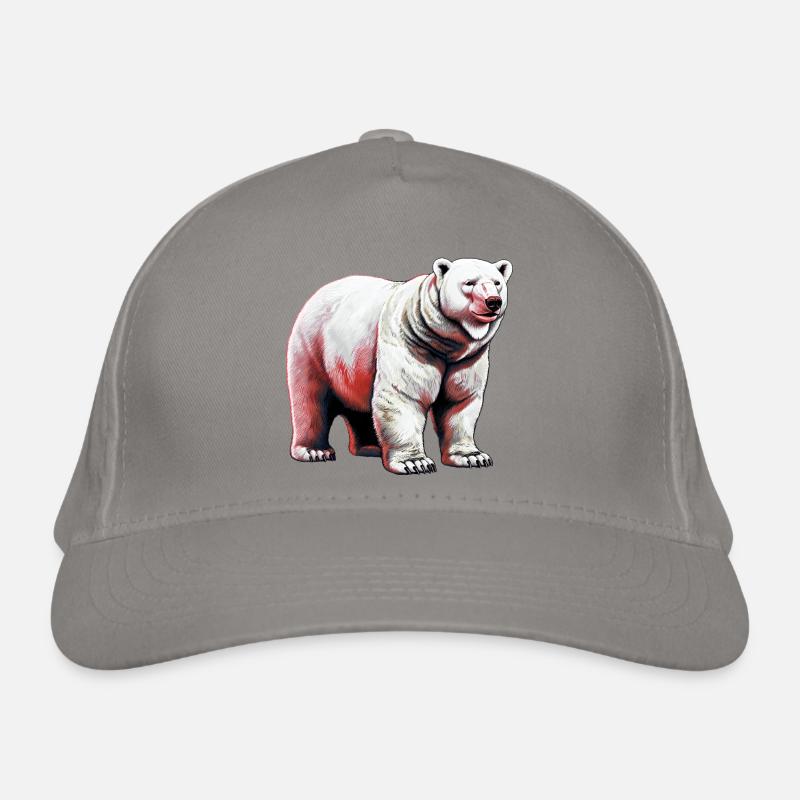 Weißer Eisbär Bio-Baseballkappe