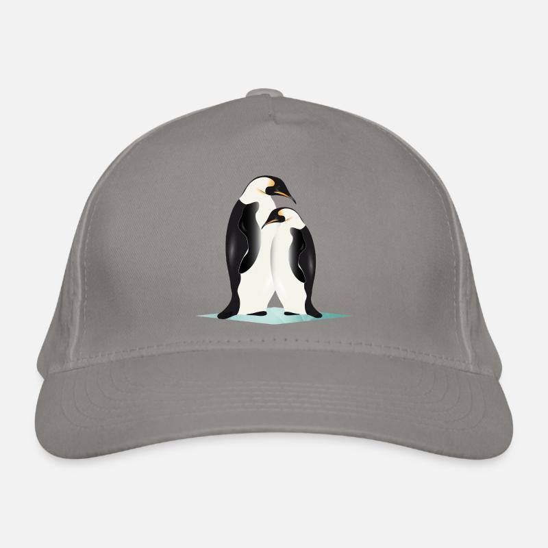 Deux pingouins élégamment dessinés Casquette classique bio