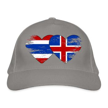 Thailand Island Flagge Herzform used - Bio-Baseballkappe - Hellgrau - Vorne
