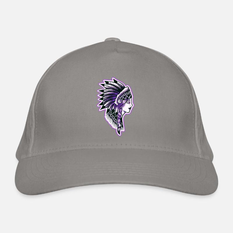 Visage profil indienne old-school Casquette classique bio