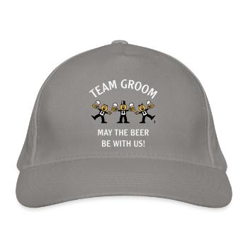 Team Groom (Caricature / Bière avec nous / 3C / W) - Casquette classique bio - gris clair - Devant