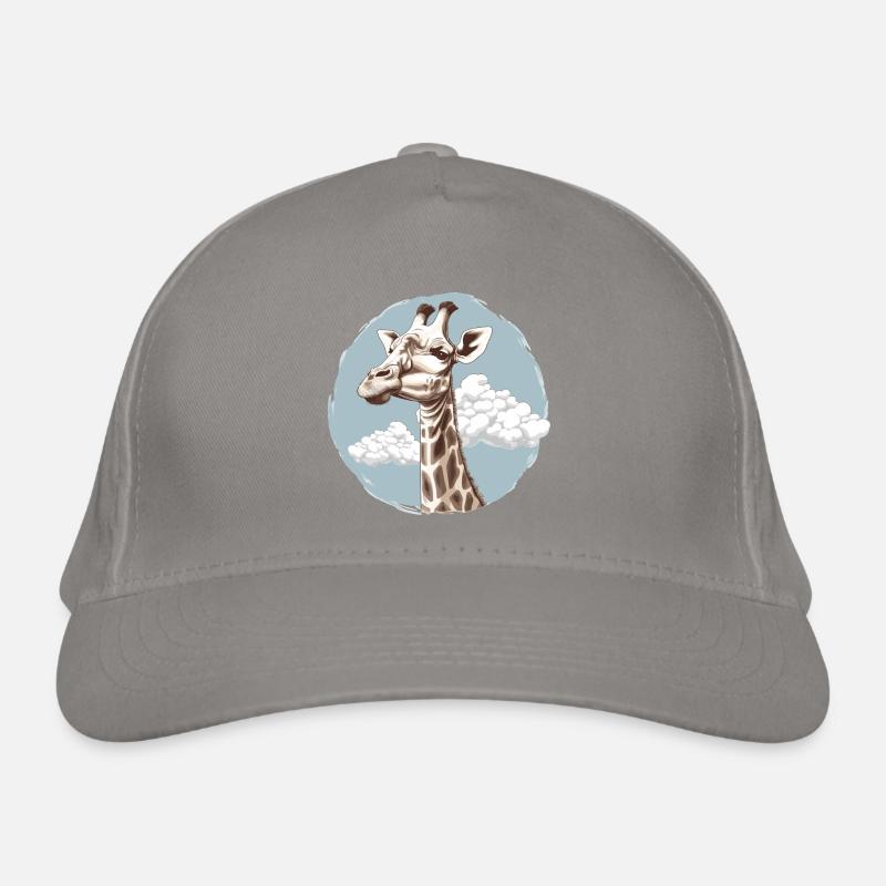 Giraffe im Himmel - Bio-Baseballkappe - Hellgrau