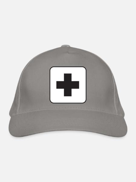 Erste Hilfe - Bio-Baseballkappe - Hellgrau