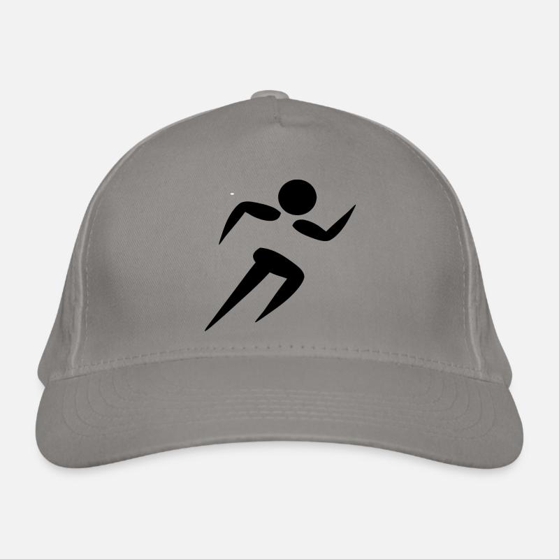 running running runner sprinter sprint silhouette Organic Baseball Cap