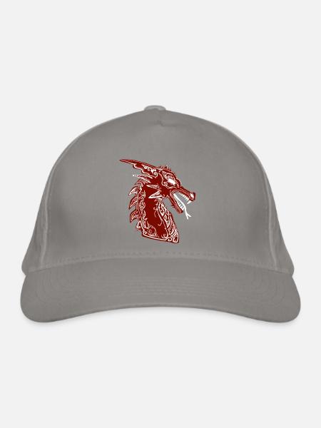 Drachen - Bio-Baseballkappe - Hellgrau