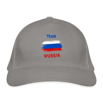 Team Russland / Geschenk Russia Moskau Flagge - Bio-Baseballkappe - Hellgrau - Vorne