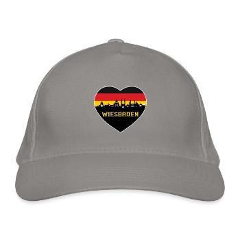 Wiesbaden Deutschland Deutsche Flagge Deutsche Flagge - Bio-Baseballkappe - Hellgrau - Vorne