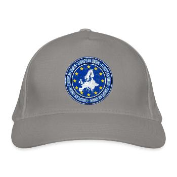 EU-Karte Circle Stars Emblem - Bio-Baseballkappe - Hellgrau - Vorne