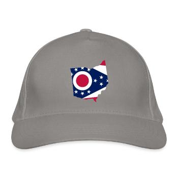 Ohio USA State Ohio Flagge Karte - Bio-Baseballkappe - Hellgrau - Vorne