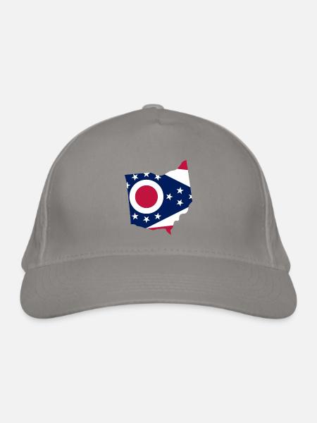 Ohio USA State Ohio Flagge Karte - Bio-Baseballkappe - Hellgrau