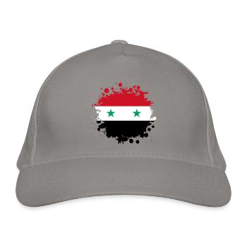 Syrien Flaggen Klecks - Bio-Baseballkappe - Hellgrau - Vorne