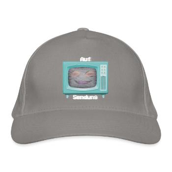 Auf Sendung! turquoise - Bio-Baseballkappe - Hellgrau - Vorne