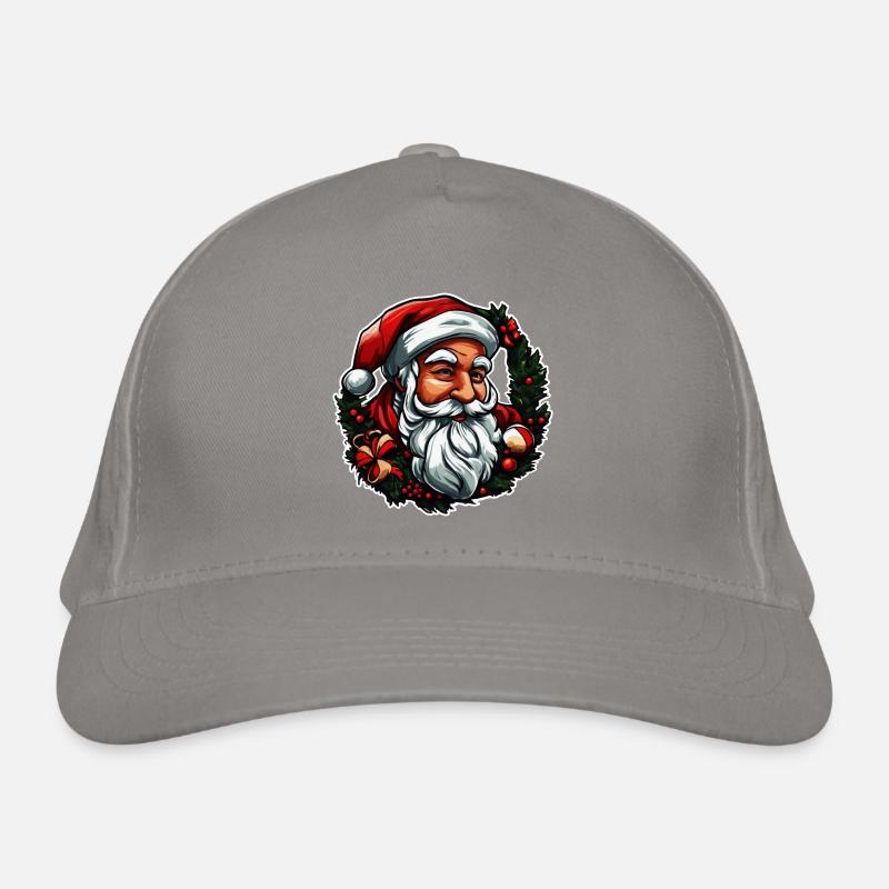 Sticker Weihnachtsmannkopf Bio-Baseballkappe