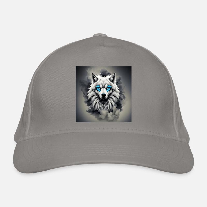 wolf blue eyes Organic Baseball Cap