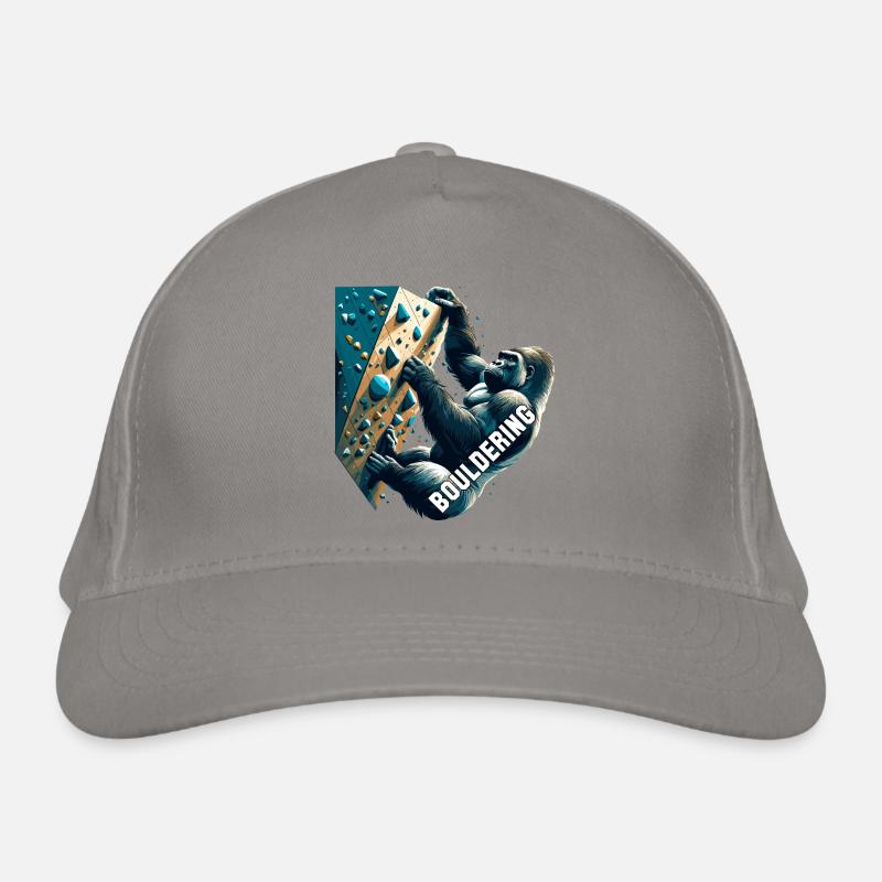 Bouldern Gorilla Geschenk - Bio-Baseballkappe - Hellgrau