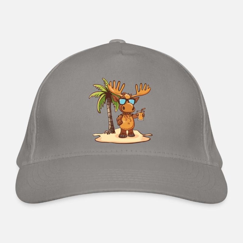 Moose Summer Beach Vacation Organic Baseball Cap