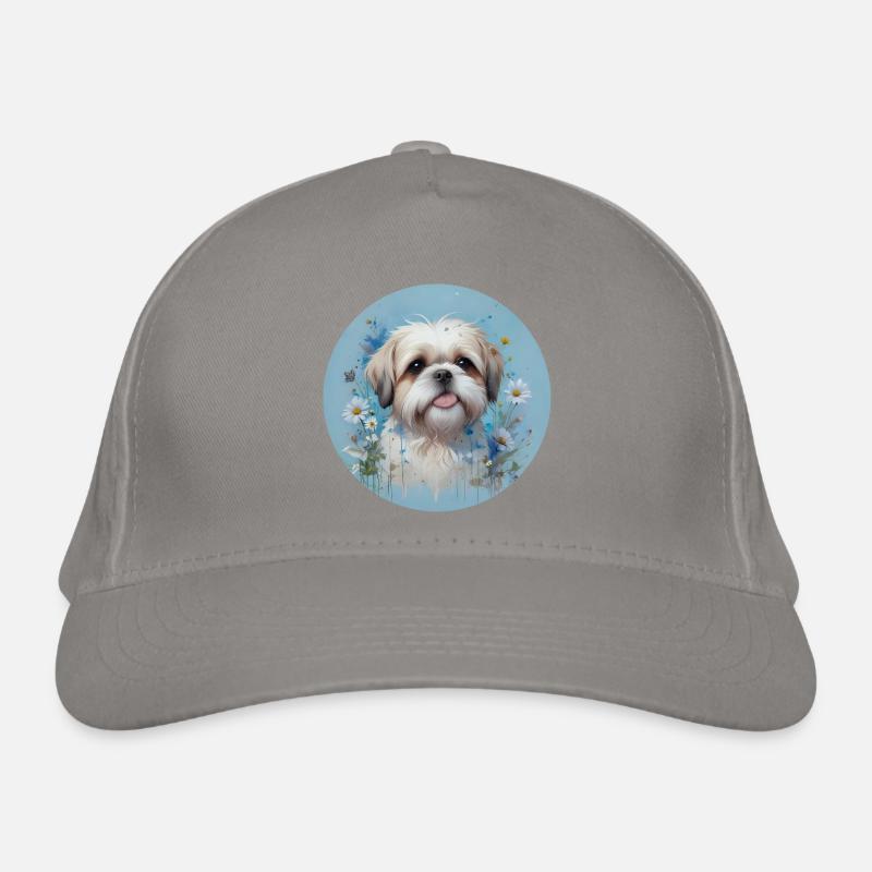 Blauer Shih Tzu Bio-Baseballkappe