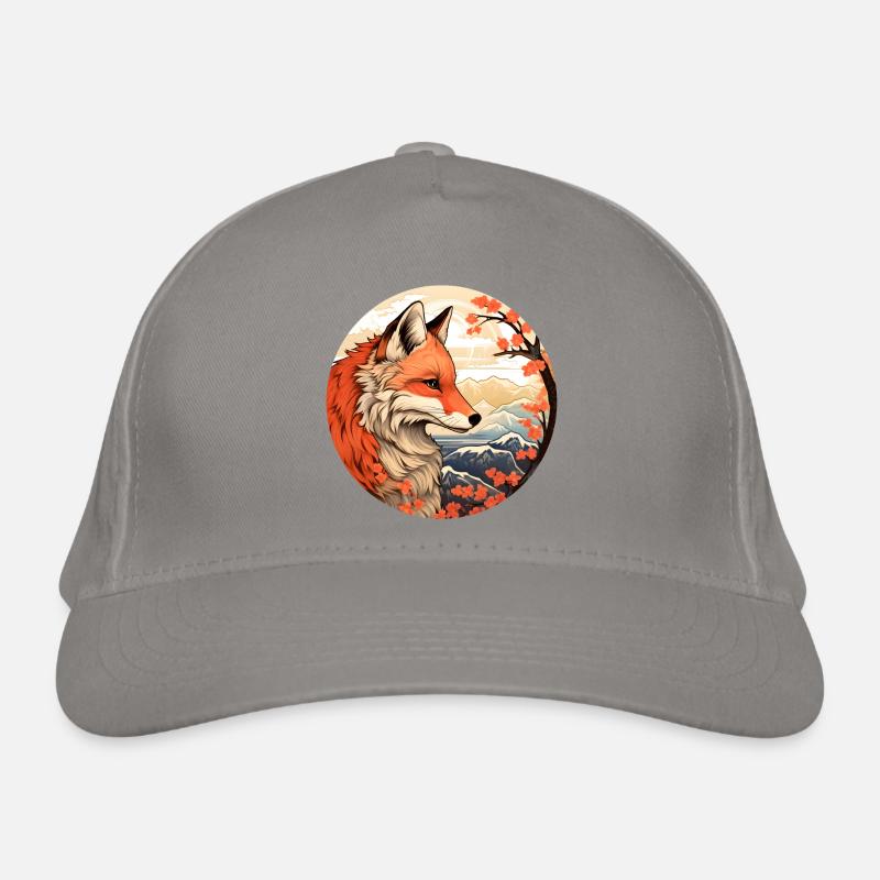 Fuchs zwischen den Blütengipfeln Herbst Bio-Baseballkappe