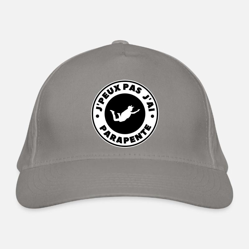 Ich kann nicht, ich bin mit dem Gleitschirm geflogen - Bio-Baseballkappe - Hellgrau