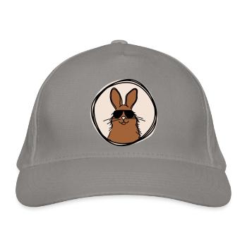 cooler Hase - Bio-Baseballkappe - Hellgrau - Vorne