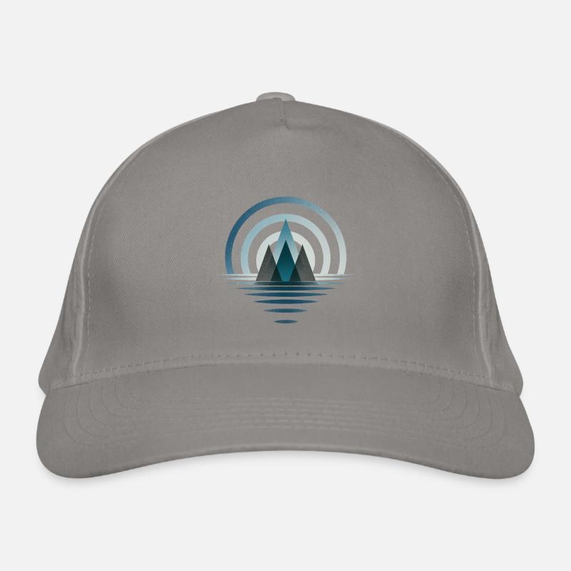Symbolisches Berg Abstraktes Logo Bio-Baseballkappe