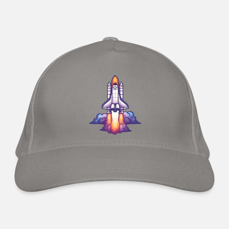 Fusée de dessin animé en vol Casquette classique bio