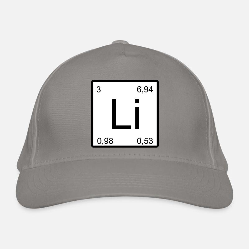 Lithium Minimal-Element Design - Bio-Baseballkappe - Hellgrau