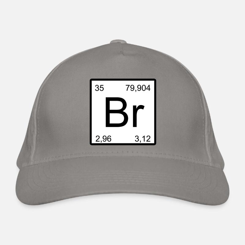 Bromine Br Element Block Design Organic Baseball Cap