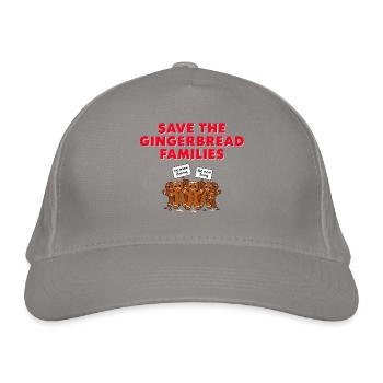Save The Gingerbread Lustiges Weihnachts Motiv - Bio-Baseballkappe - Hellgrau - Vorne