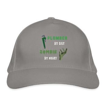 Plumber by day Zombie by night - Rohrzange - Bio-Baseballkappe - Hellgrau - Vorne