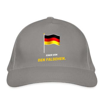 Einer von den Falschen - Fahne Schwarz Rot Gold - Bio-Baseballkappe - Hellgrau - Vorne