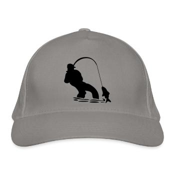 Fischer Fischen Fisch - Bio-Baseballkappe - Hellgrau - Vorne