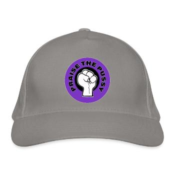 praise the pu§§y violet - Organic Baseball Cap - light grey - Front