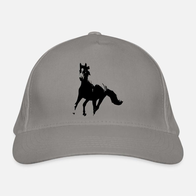 Galloping black horse - Galopa Organic Baseball Cap