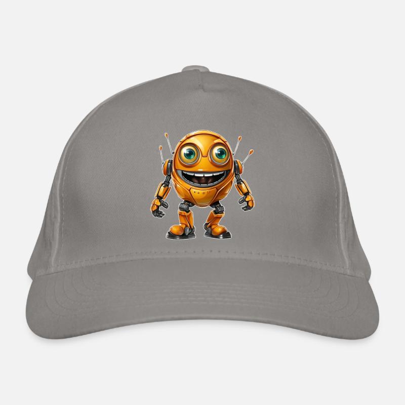 Orange Android Robot diffuse de bonnes vibrations Casquette classique bio