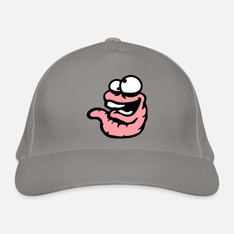 Worm Laughing Crazy Squinting Silly Stupid Organic Baseball Cap